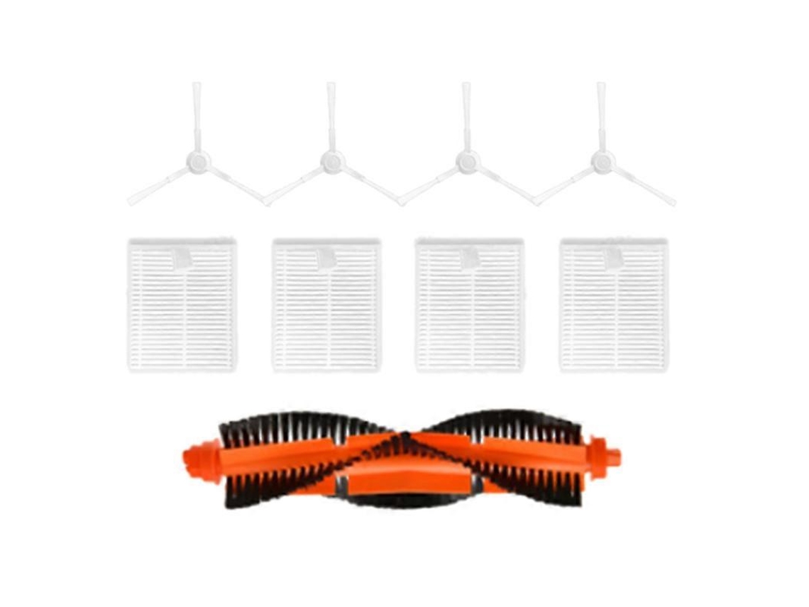 Conjunto De 9 Peças Para Aspirador Robô Xiaomi E10 E12 B112: Escova Lateral Principal E Filtro Hepa.