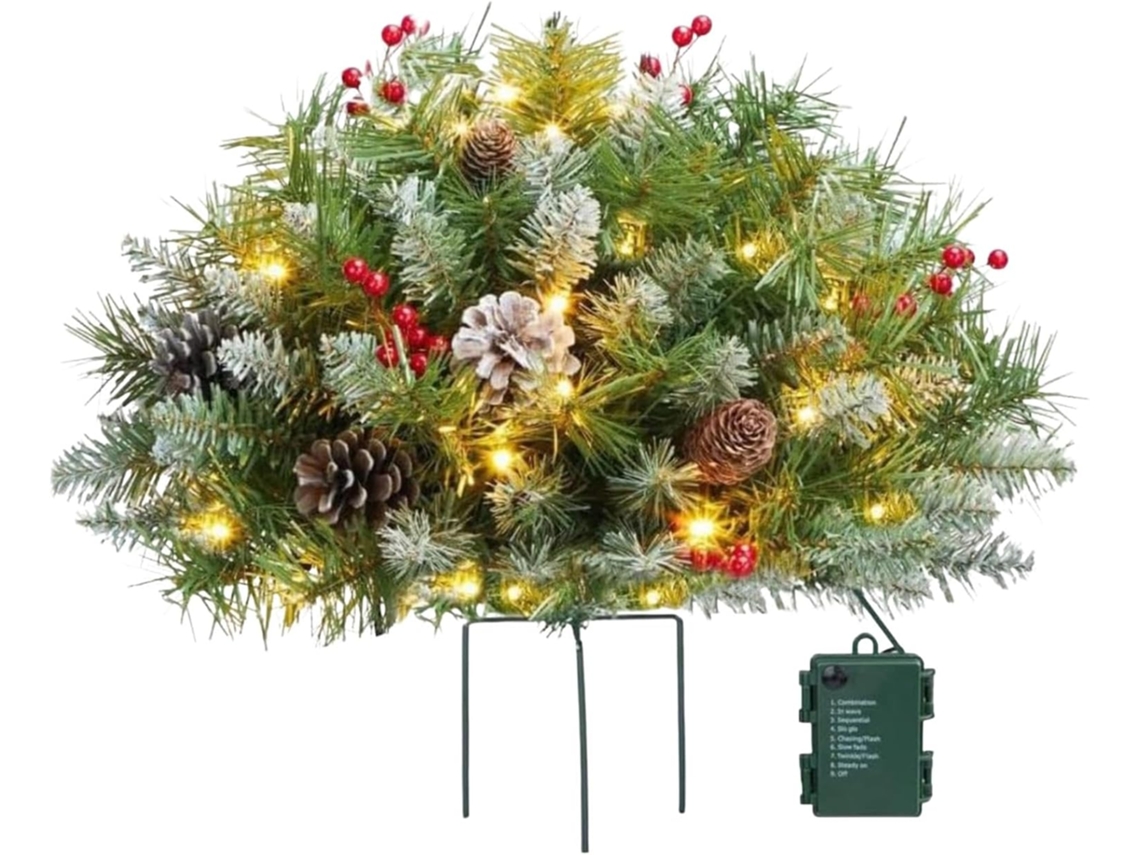 Árvore De Natal Pré-iluminada Para Vasos De Plantas, Decoração De 40 Cm (16 Polegadas).
