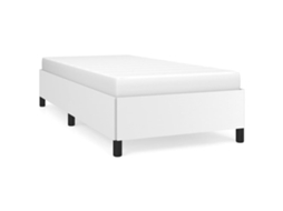 Bed Frame, Bed Frames Vidaxl Branco Couro Artificial (90 X 190 Cm)