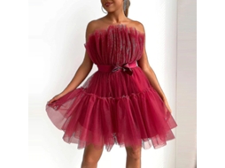 2026 vestido Corto de Tul Sin Mangas para Mujer Malla Solida Princesa Fiesta Casual Verano Primavera