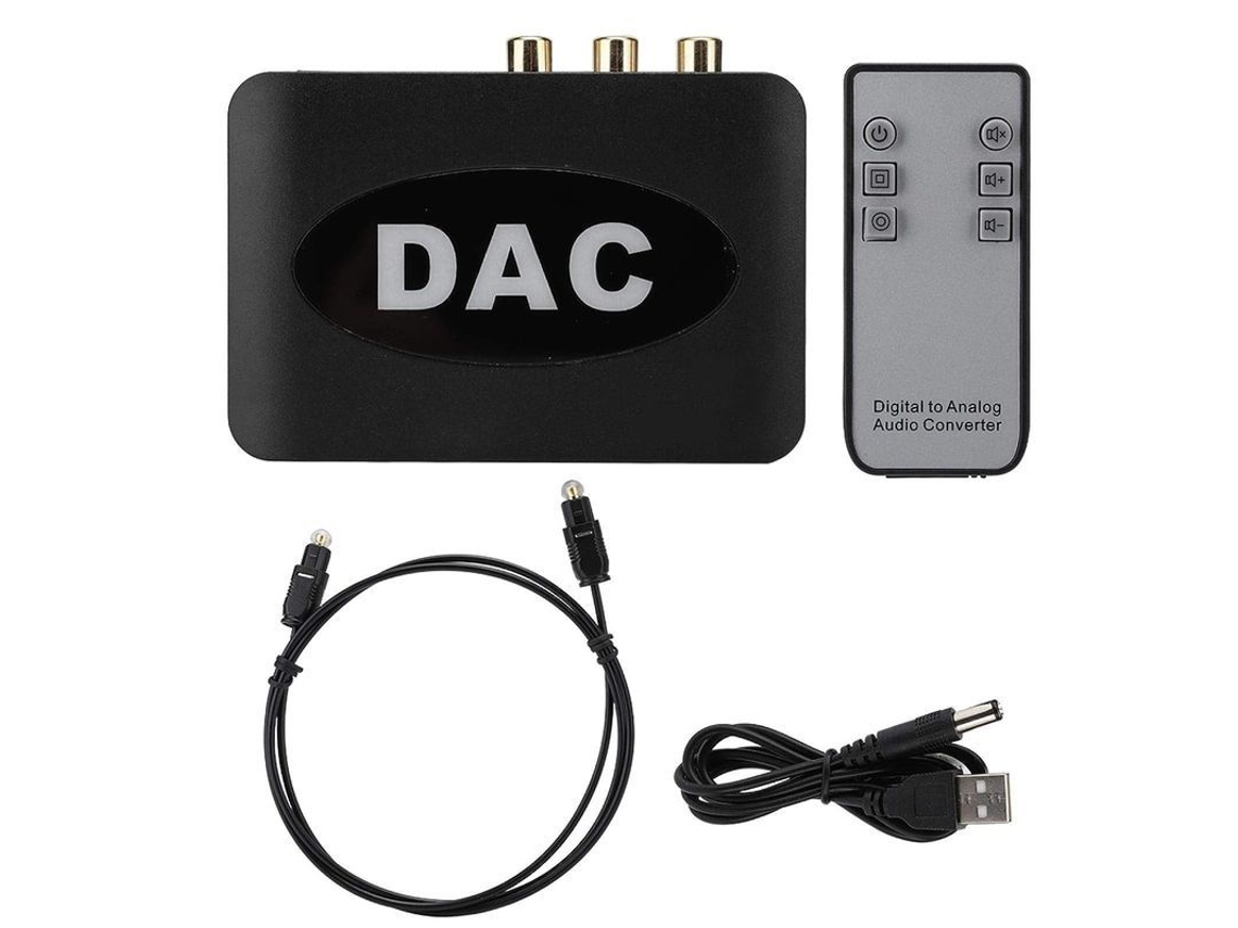 Conversor De Áudio Digital Para Analógico Com Entrada Óptica Coaxial E Saída Rca/3,5mm