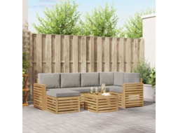 Vidaxl Conjunto De Sofás Para Exterior 7 Pcs Branco E Cinzento-claro