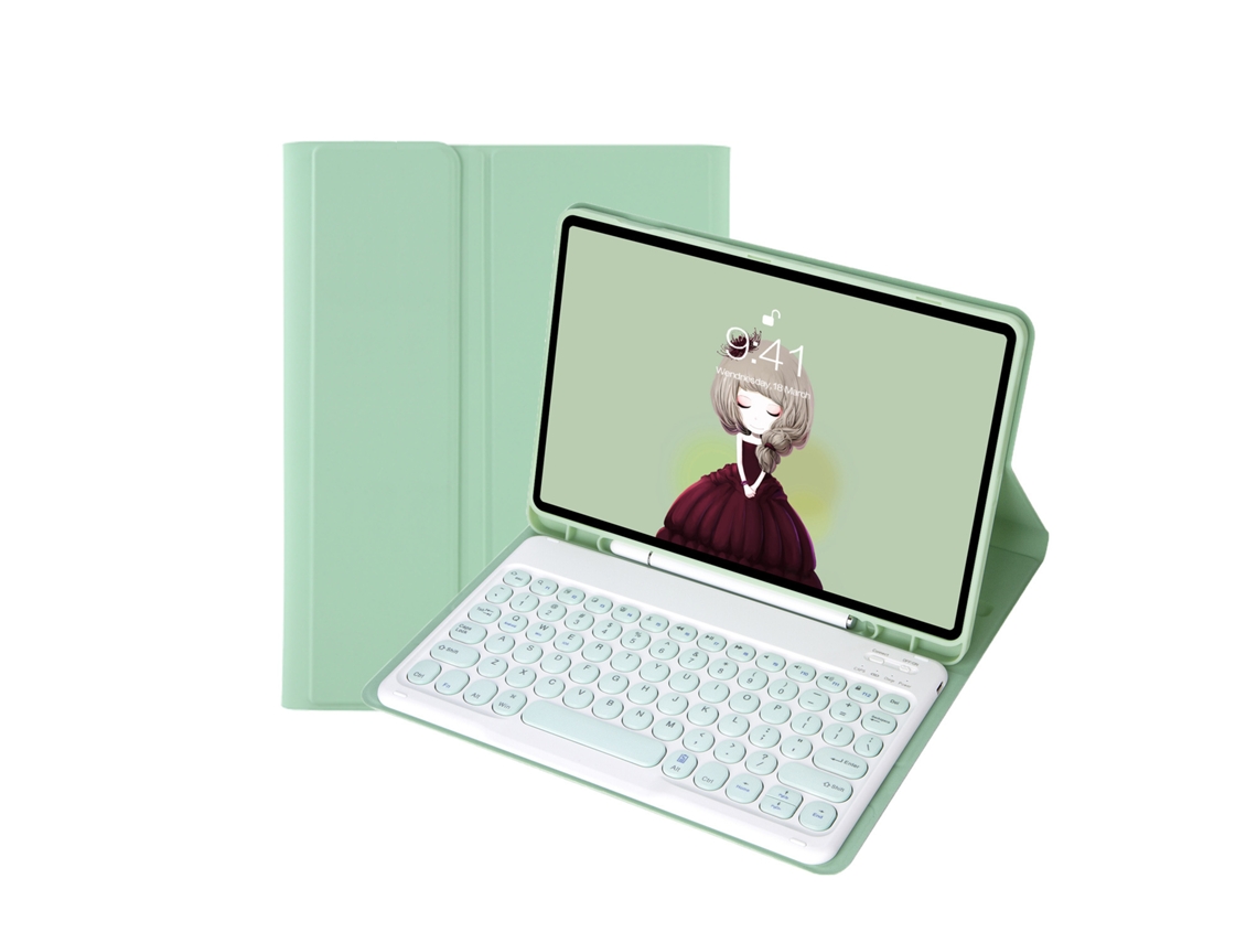 Capa Teclado CUICH para Samsung Galaxy Tab A9 Plus 11 Polegadas com Teclado Bluetooth (Verde Claro) 