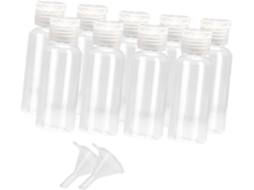 Conjunto De 15 Frascos Vazios De Plástico Transparente De 50ml Com Tampas Flip-top (2 Mini)