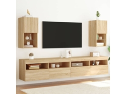 Vidaxl Móveis De Tv Com Luzes Led 2 Pcs 30,5x30x60 Cm Carvalho Sonoma