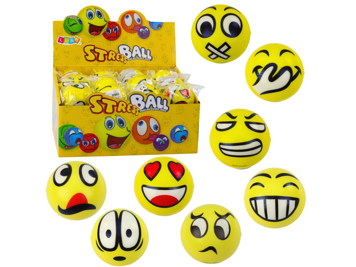 Bola De Espuma Para Amassar E Pular, Emoticon, 6 Cm B.active
