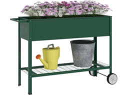 Horta Vertical Elevada Metal e PP cor Verde 109x44x80 cm OUTSUNNY