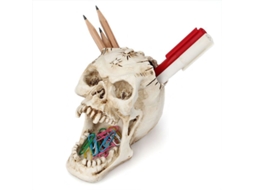 2026 portaescritorio Calavera Blanca para Halloween Decoración Con Almacenamiento Grande