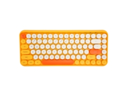 Aetheria teclado Bluetooth Sem Fio Estiloso Ergonômico 84 Teclas com Keycaps Redondos para Escritório e Jogos