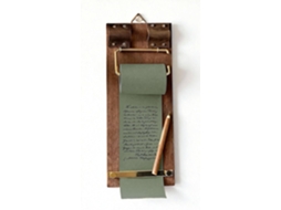 Prancheta Vintage para Pendurar, com Rolo de Papel Kraft Recarregável e Caneta de Madeira Inclusa BRILVIBERA (verde Chá)