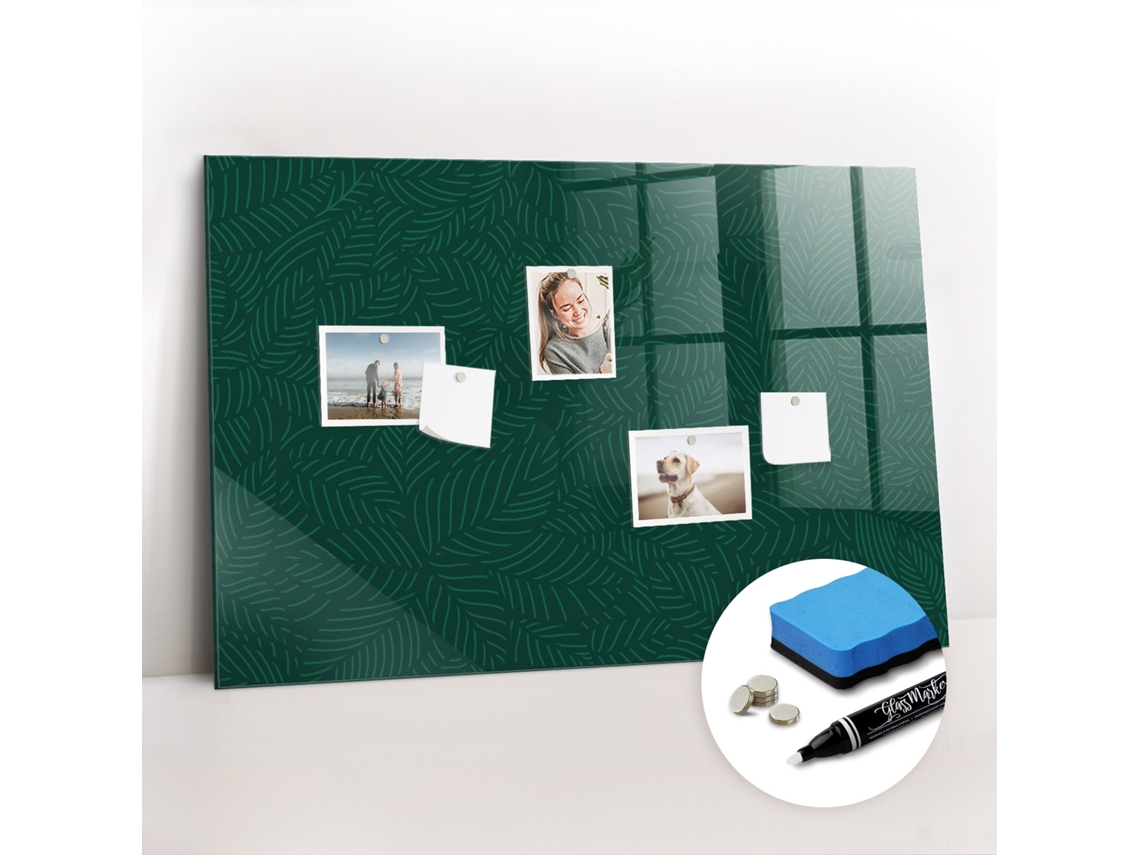 Quadro Magnético Decorativo Padrão De Folhas Para O Escritório Espelharte (90x60 Cm)