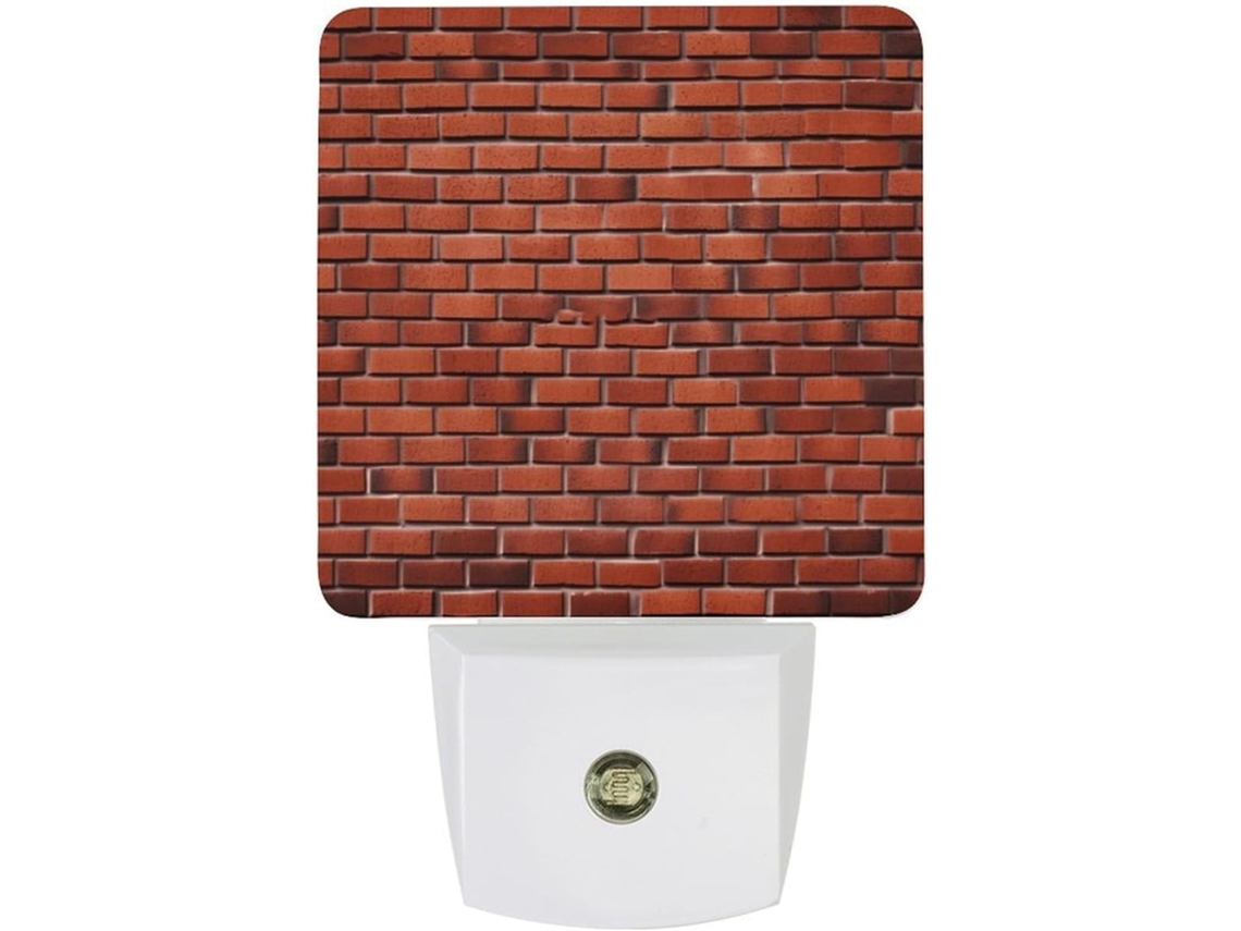 Luminária de parede LED com desligamento automático, sensor crepuscular e design em vermelho Tijolo, ideal para uso noturno.