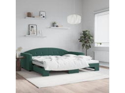 Vidaxl Sofá-cama Com Gavetão 100x200 Cm Veludo Verde-escuro