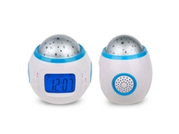 Música Infantil L Star Sky Projeção Night Light Digital Alarm Clock Termômetro*