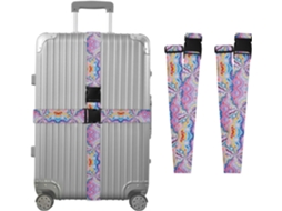 Conjunto De 2 Cintas Bagagem Personalizadas Com Fivelas E Presilhas Coloridas, Com Estampa De Estrela Em Espiral