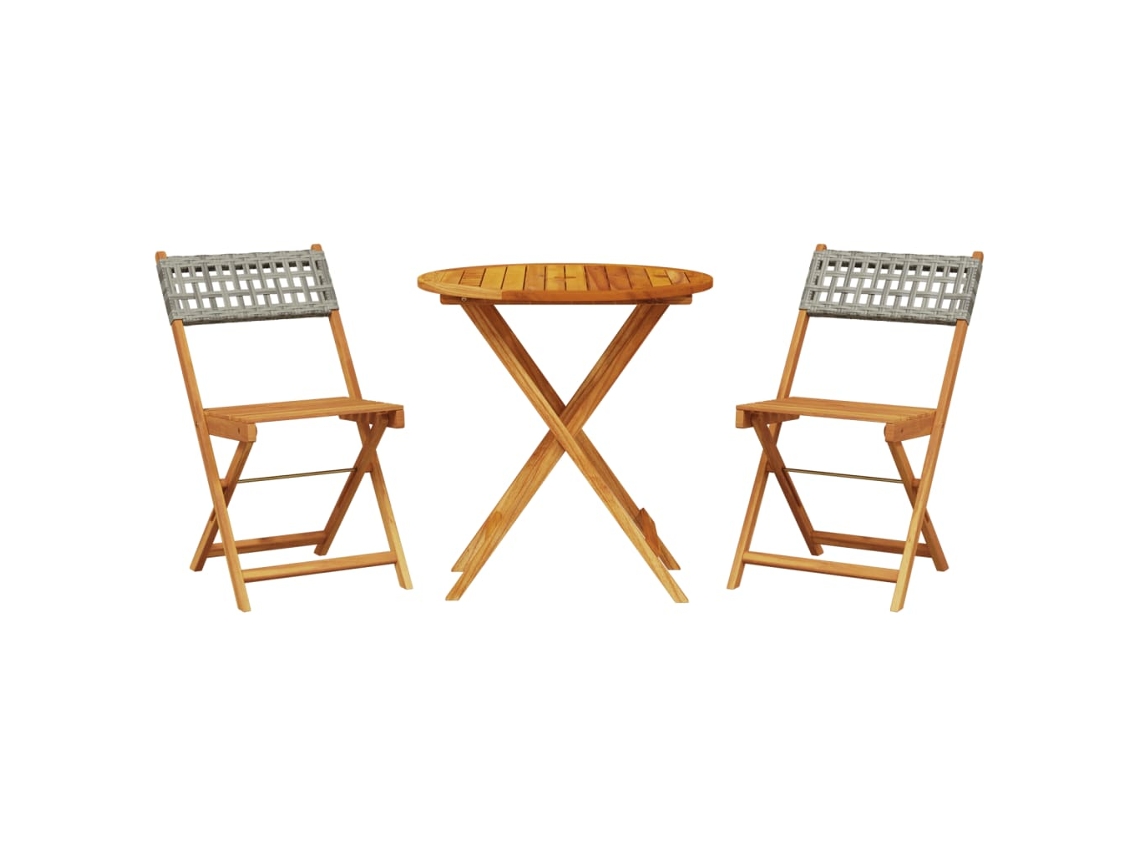 Bistro Set, Bistro Sets Vidaxl Cinzeto Madeira De Acácia (70 X 75 Cm)