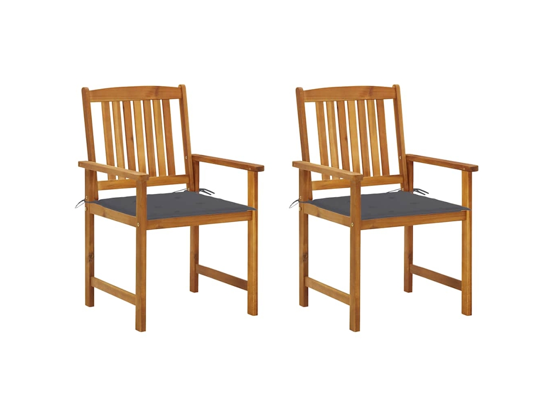 Vidaxl Cadeiras De Jardim Com Almofadões 2 Pcs Acácia Maciça