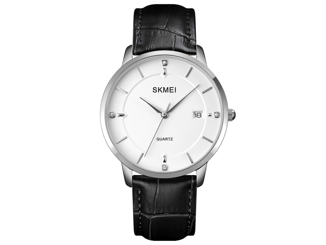 Relógio De Quartzo Casual Masculino Skmei 1801 Com Calendário (dourado E Branco)