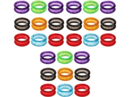Conjunto de 27 anéis de silicone para os dedos, para maior conforto ao usar joias de cabelo.