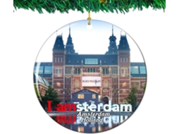 Museu Rijksmuseum de Amsterdã, Países Baixos - Coleção dos Países Baixos - Decoração - Lembrança de Viagem em Porcelana Dupla Face - 7 cm