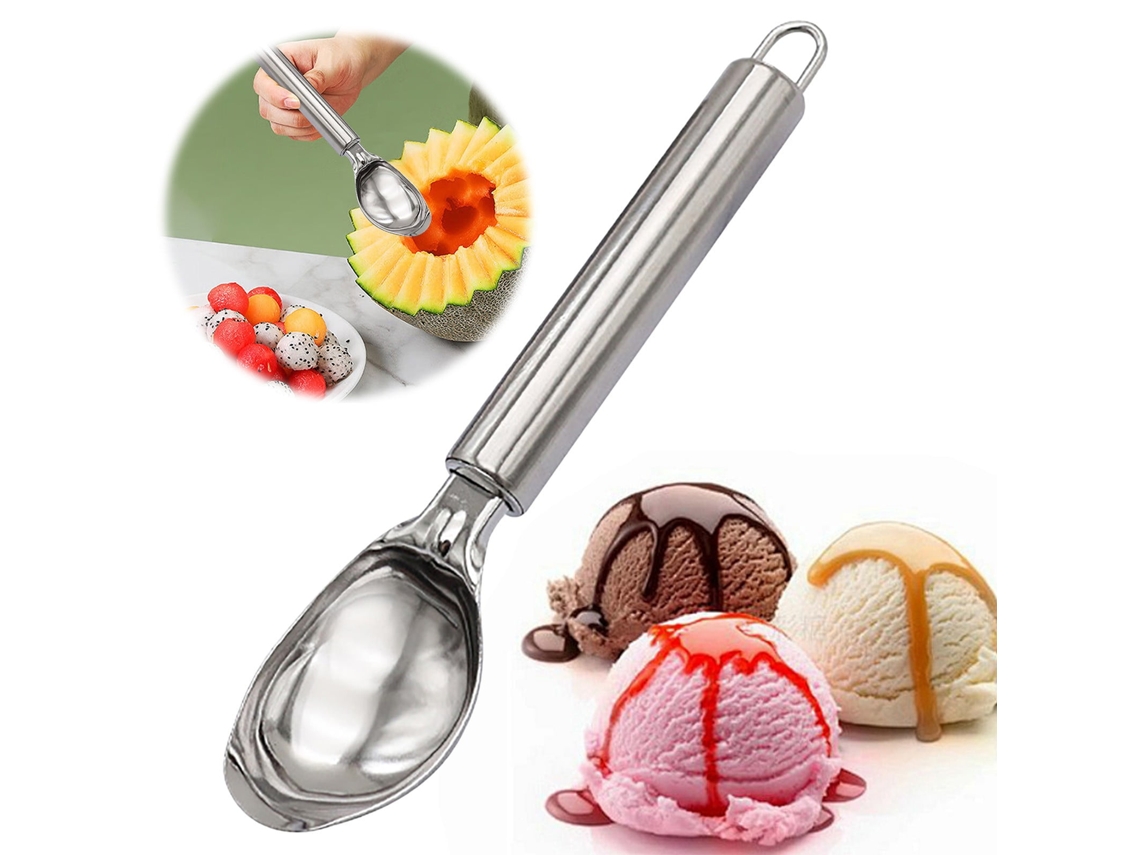 Colher De Gelado Grande Em Metal Antiaderente - Colher De Melancia Em Aço Inoxidável De 19cm Para Sobremesas