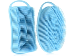 Conjunto De 2 Escovas Silicone Para Banho E Corpo, Esfoliação E Limpeza Suaves, Adequadas Para Banho E Peles Sensíveis