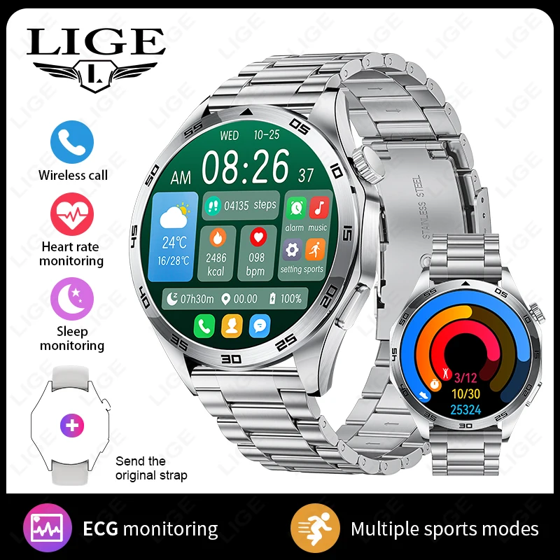 Smartwatch MDUG preto com Saúde, Condicionamento e Chamadas Bluetooth