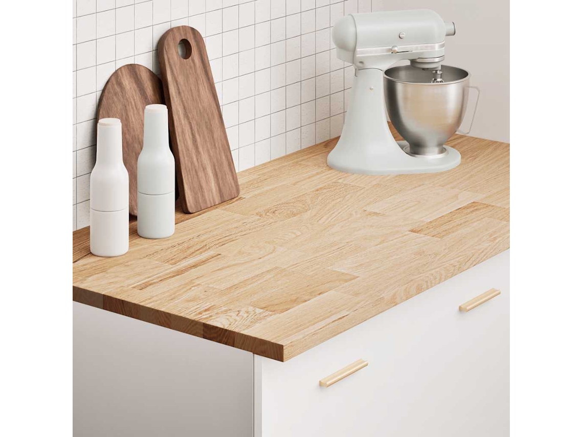 Vidaxl Bancada De Cozinha Retangular 120x63,5x2,7 Cm Carvalho Maciça