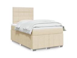 Vidaxl Cama Boxspring Com Colchão 120x190 Cm Tecido Cor Creme