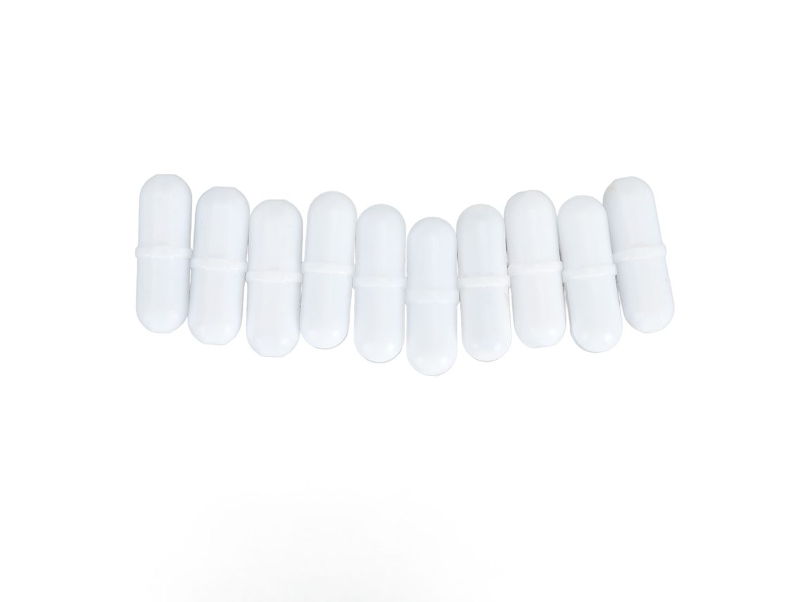 Conjunto De 10 Barras Agitadoras Magnéticas De 9 X 28 Mm, Resistentes À Temperatura, De Ptfe, Para Laboratório, Cor Branca