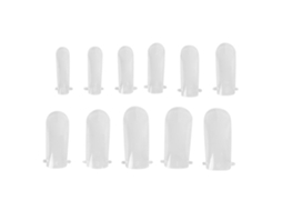 Caixa com 120 unidades de unhas postiças de resina gel transparente para manicure profissional.