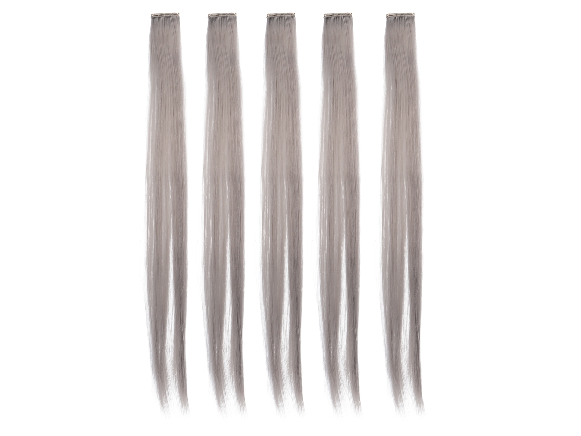 5pcs Tresse Liso Colorido Com Clip 55cm Para Cosplay E Uso Diário