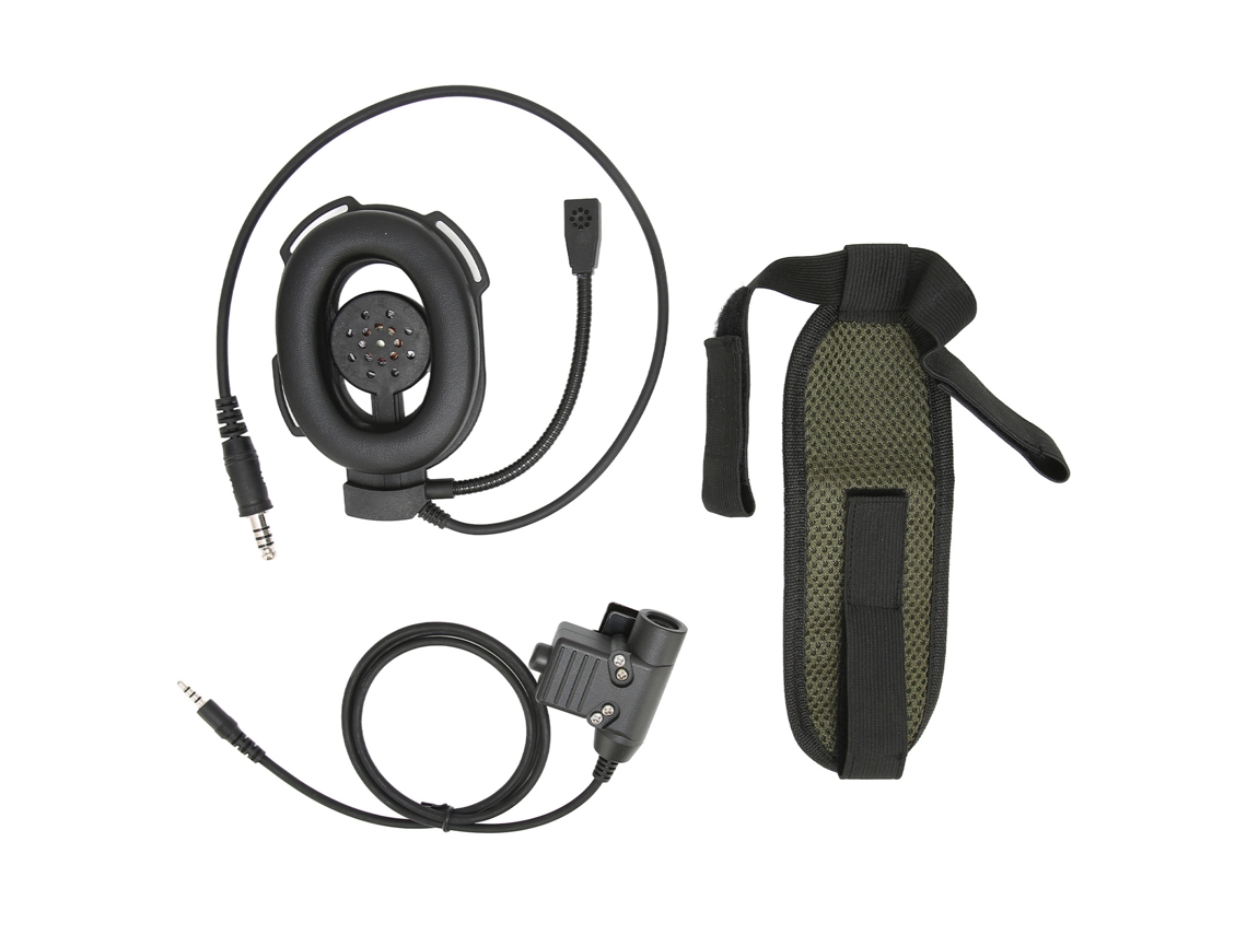 Aetheria fone de Ouvido Unilateral para Capacete de Moto com Ptt U94 e Fita de Nylon Plug 3.5mm Preto