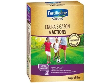 Fertilizante para grama Fertiligene 4-Action 98m² Caixa com aproximadamente 2,45 kg