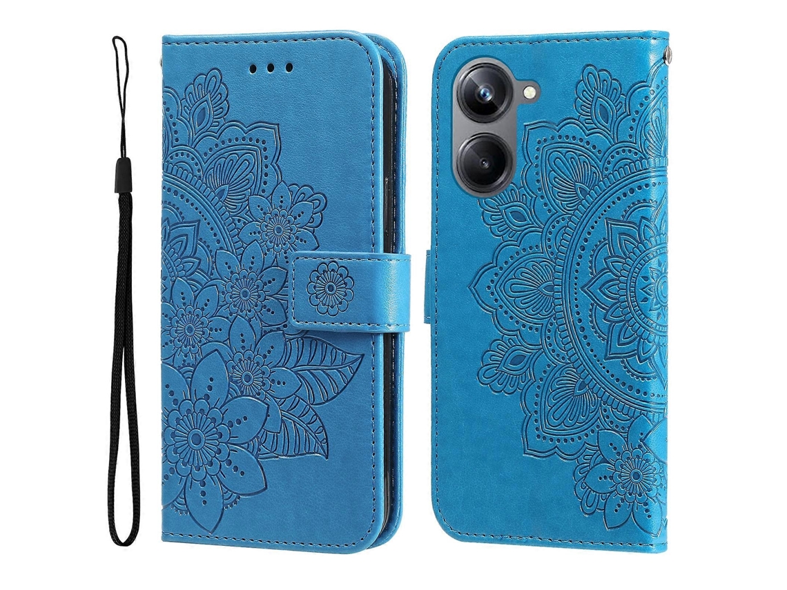 Capa De Couro Com Estampa De Flores De 7 Pétalas Para Realme 10 Pro 5g