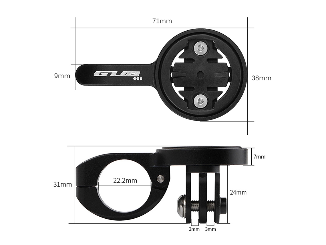 suporte para Computador de Bicicleta Tt 22.2mm com 4 Adaptadores para Garmin Bryton Cateye e Câmera Esportiva S/MARCA