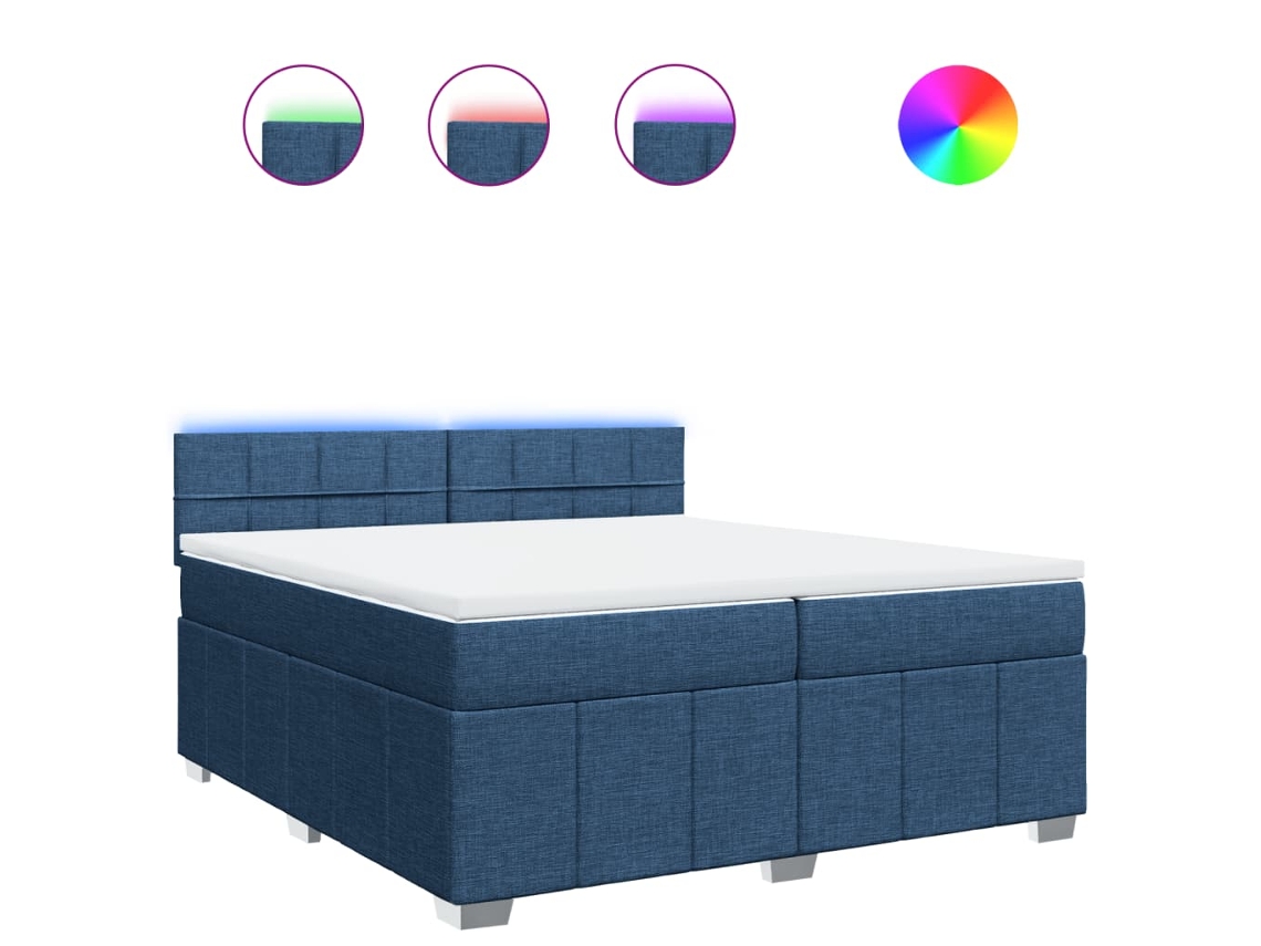Box Spring Bed, Box Spring Beds Vidaxl Azul Tecido (200 X 200 Cm)