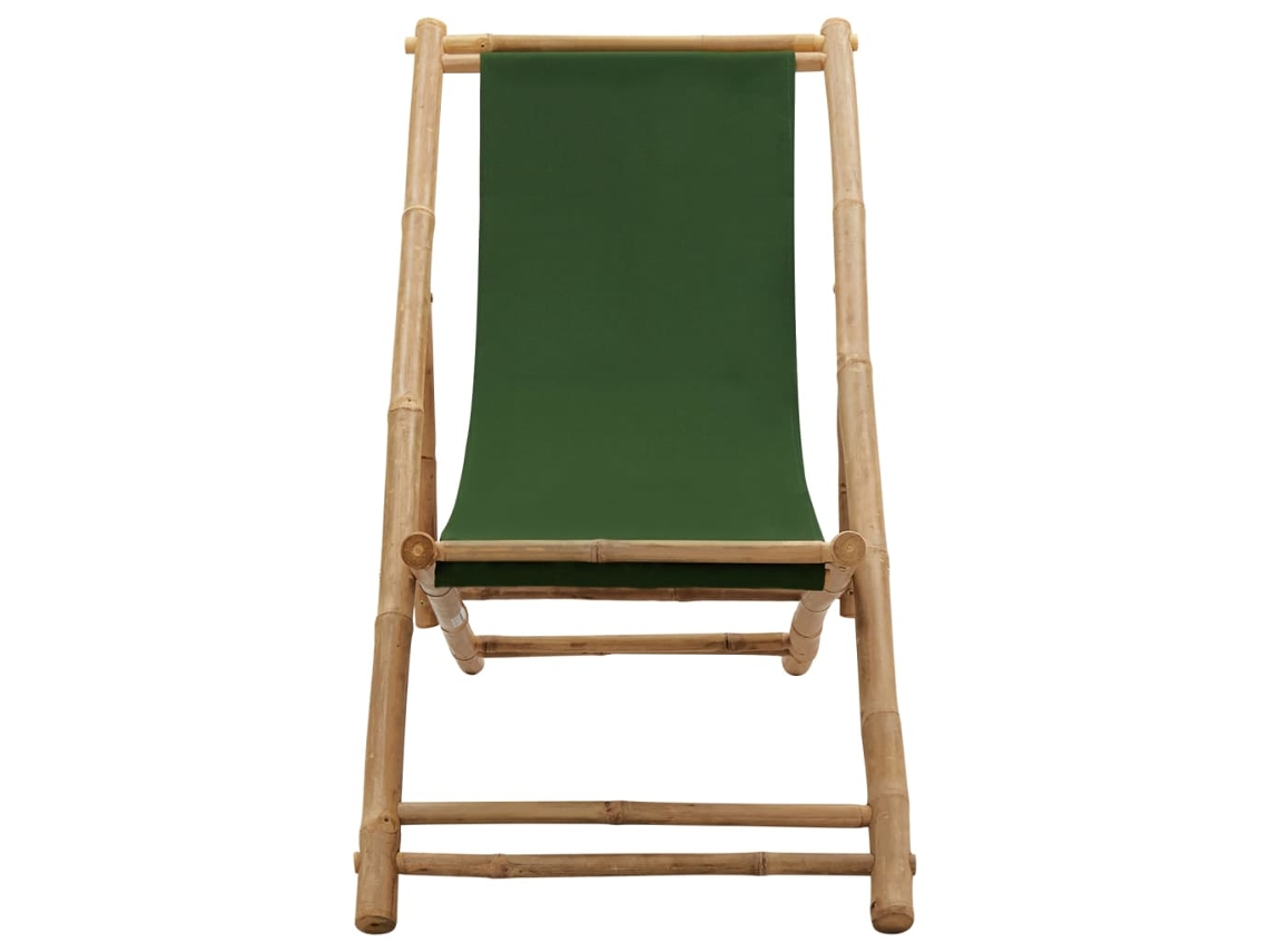Maison Exclusive - Espreguiçadeira De Bambu E Lona Verde