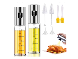 Conjunto De Pulverizador De Óleo, Cerdas De Nylon Em Leque E Cabo De Arame De Aço Inoxidável Para Limpeza Eficiente, Ideal Para Criatividade Culinária