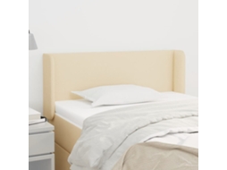 Vidaxl Cabeceira De Cama C/ Abas Tecido 103x16x78/88 Cm Creme