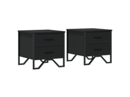 Bedside Cabinet, Bedside Cabinets Vidaxl Preto Madeira Processada (n/a)
