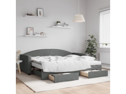 Vidaxl Sofá-cama C/ Gavetão E Gavetas 90x200 Cm Tecido Cinzento-escuro