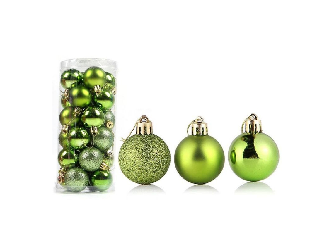 Bola de Natal Nova Line 6cm Reutilizável Brilhante Decorativa de Plástico Verde Fruta S/MARCA