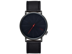 Reloj De Pulsera Para Hombre Tomi Moda Cuarzo Correa Pu Dial Redondo Negro