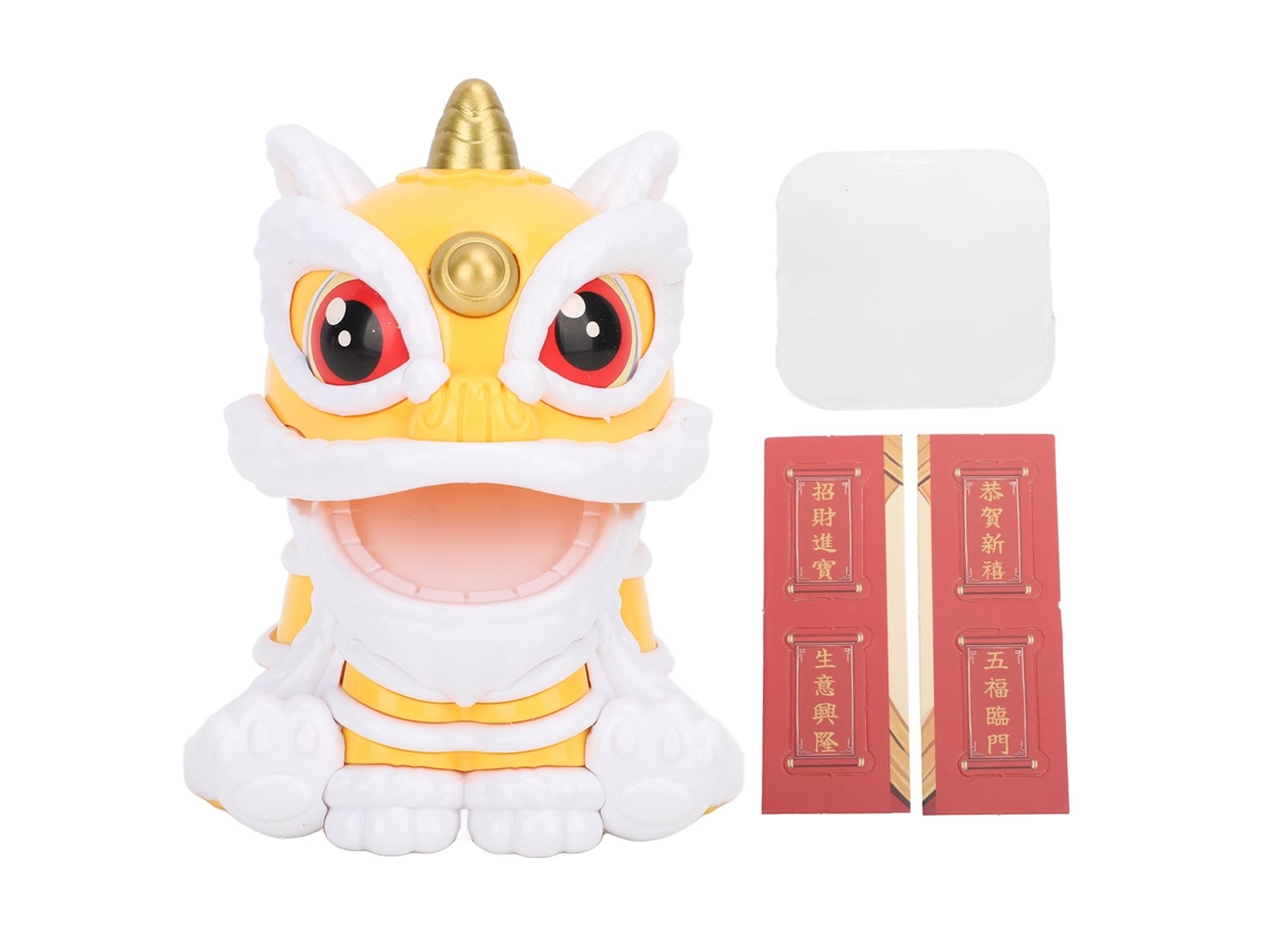 Relógio Despertador Solar Baok Lion Ornament com Alarme Automático para Carro e Casa, Traz Sorte e Fortuna, Amarelo