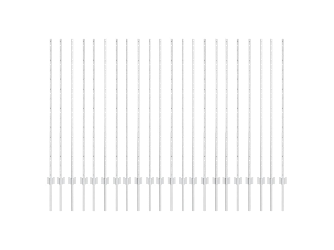 Conjunto 22 Poste De Jardim Vidaxl Prateado Aço (180 Cm)