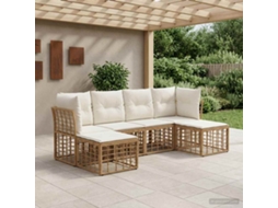 Vidaxl Conjunto De Sofás Para Exterior Natural Poliéster