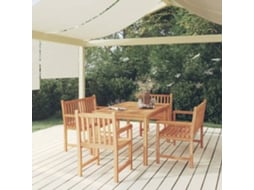 Conjunto 5 Peças Jantar P/ Jardim Madeira De Teca Sólido Dkd Home Decor