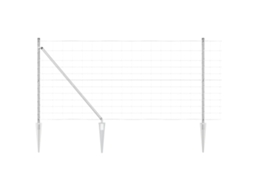 Conjunto 1 Poste De Cerca Externo Vidaxl Prateado Aço (50 X 1,2 M)