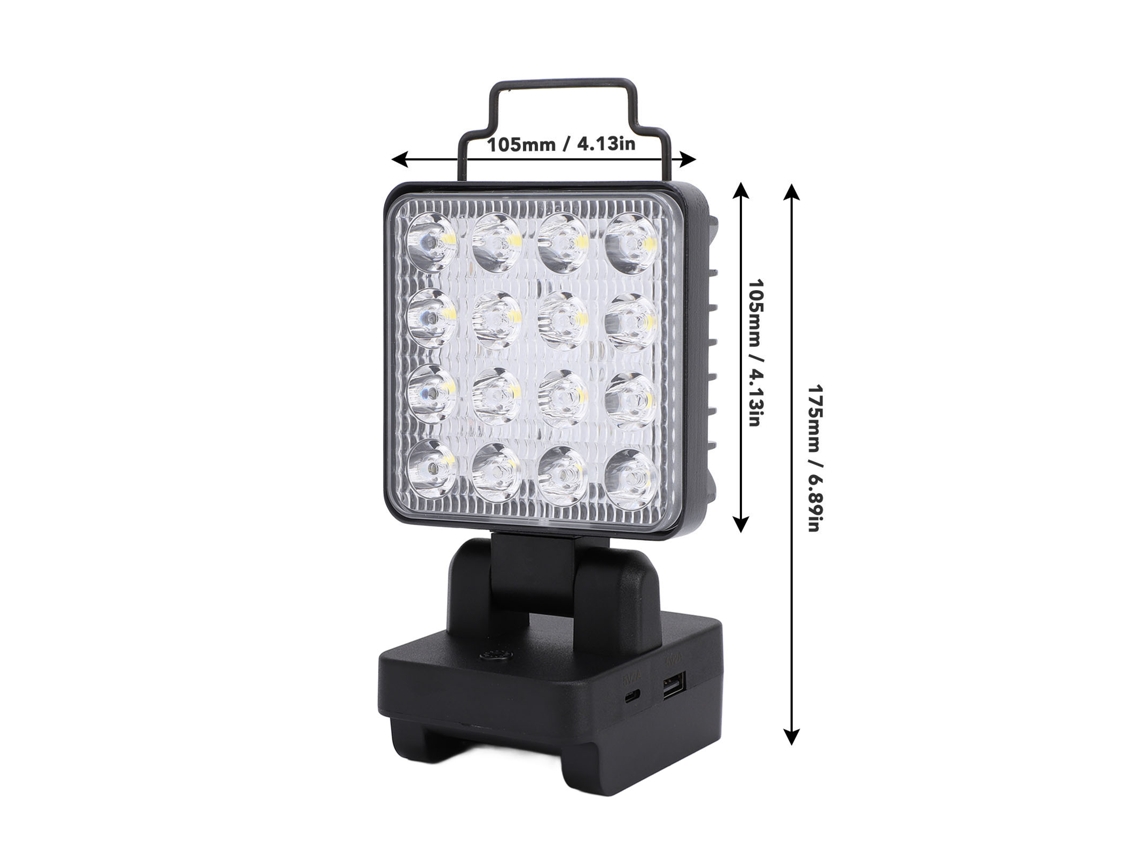 Lâmpada De Trabalho Led Portátil Laxiscreed Com Saída Usb-c 5v 2a E Resistência Ip67